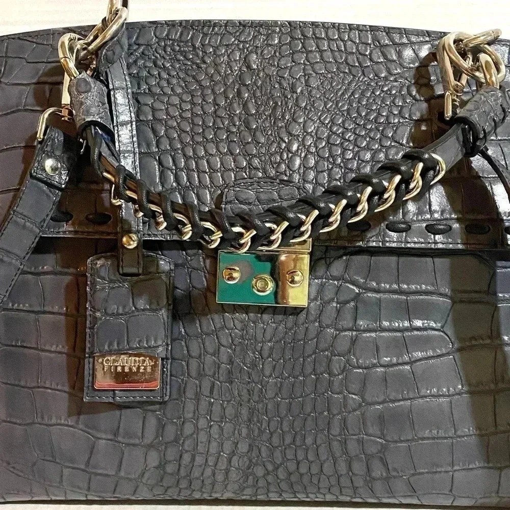 Claudia Firenze embossed crocodile handbag